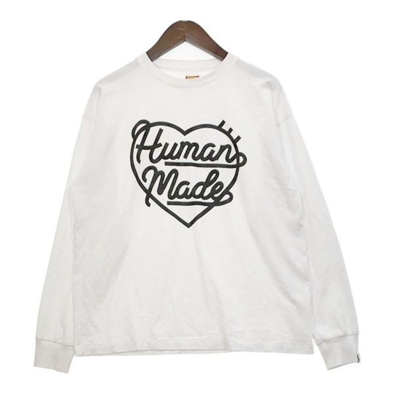 ヒューマンメイド HEART L/S TEE ハート ロゴ プリント 長袖 Tシャツ カットソー ロンT 日本製 メンズ Mサイズ ホワイト HUMAN  MADE トップス DM10713□ | LINEブランドカタログ