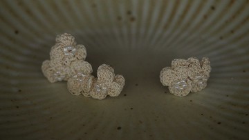 Jill的耳環。鉤針編織耳針