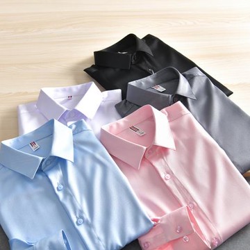 苾需來兩件！絲滑垂感！外貿男裝尾貨新款純色商務休閑長袖襯衫