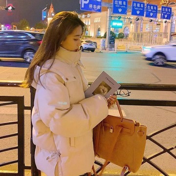 台灣出貨 連帽外套 女生外套 秋冬季棉衣女潮流加厚棉服學生寬鬆百搭連帽棉襖學院風外套上衣服秋冬外套