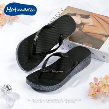 人字拖女夏外穿厚底防滑夾腳戶外拖鞋坡跟增高海邊沙灘涼拖