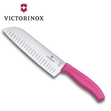 VICTORINOX 瑞士維氏 日式主廚三德刀/桃(6.8526.17L5B) Swiss Classic 三德刀，配有坑槽的刀刃