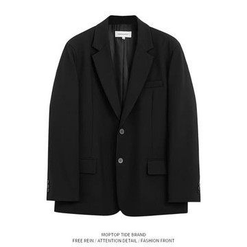 韓國男士休閑小西裝外套韓版東大門潮流西服秋季寬松黑色單西上衣