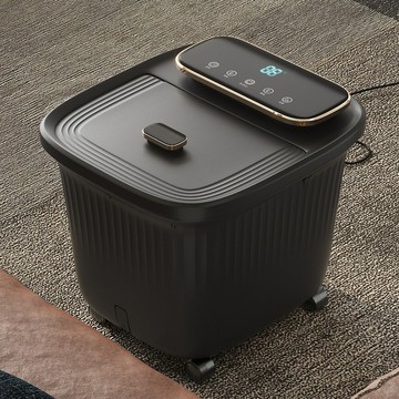 110V全自動智能足浴桶泡腳桶恆溫洗腳盆 電動滾輪家用足浴盆中養生桶 升溫 數顯觸控熒屏