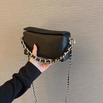 法國FMKDA手提盒子包女2025新款高級感鏈條小方包真皮單肩斜挎包