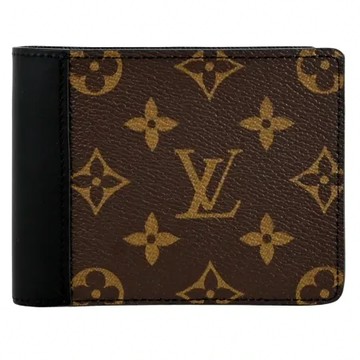 Louis Vuitton LV M69408 Portefeuille Multiple 經典花紋拼接對開短夾