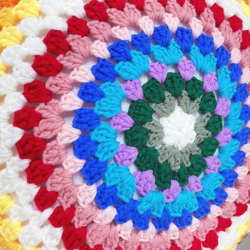 手工鉤織雙面曼陀羅抱枕【Crochet round pillow】含枕芯