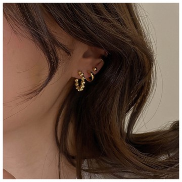 梨花HaNA 妳想要的全都有．金屬風格前衛耳環3對組