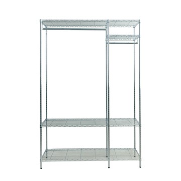 dayneeds 日需百備 輕型電鍍插管四層大衣櫥 掛衣架 收納架 層架 鐵架 附布套  120 x 45 x 180cm