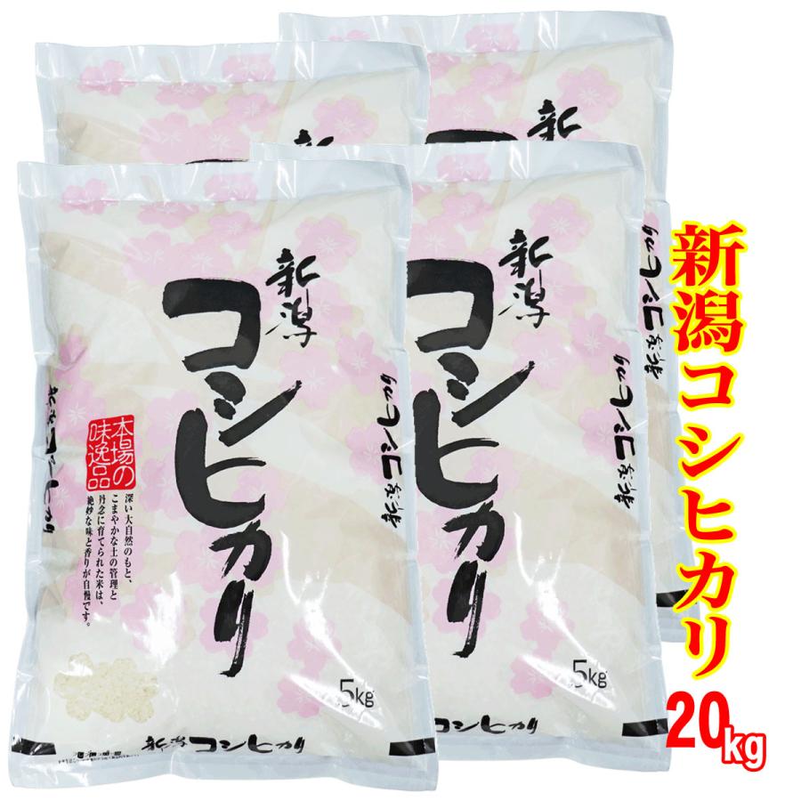 新米 新潟県産コシヒカリ 20kg (5kg×4) 令和５年産 送料無料 (産地直送米 白米 こしひかり 精米日の新しいお米です