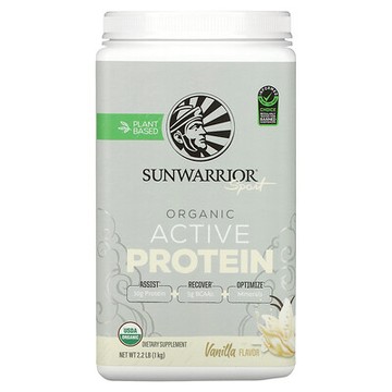 Sunwarrior, 運動，有機活性蛋白，香草味，2.2 磅（1 千克）