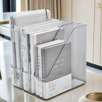 ins風 壓克力透明收納架 透明書立 壓克力收納架 文件收納架 文件架 書架 收納架 書檔 透明置物架 RHMK