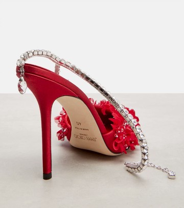 Jimmy Choo Saeda 100 embellished mesh pumps