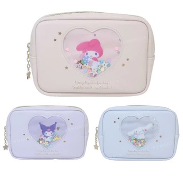 小禮堂 Sanrio 三麗鷗 皮質流沙收納包 (抱糖果款) 美樂蒂 酷洛米 大耳狗