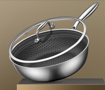 平底鍋平底鍋不粘鍋煎鍋316不銹鋼家用炒菜煎蛋烙餅無涂層電磁爐燃氣灶【林之舍】