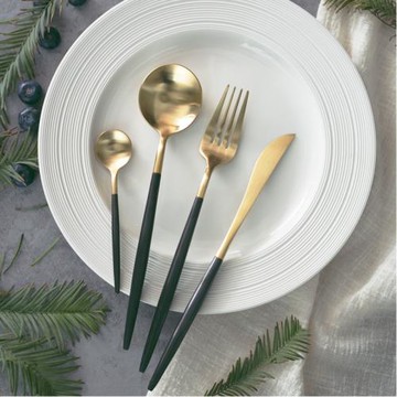 黑金刀叉勺 牛排刀 西餐叉三件套裝 葡萄牙設計不銹鋼餐具