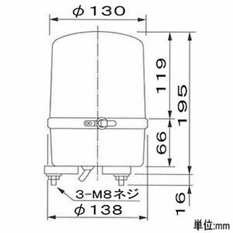 パトライト 中型回転灯AC100V(φ138)黄 SKP-110A-Y 銀座店で購入 loja