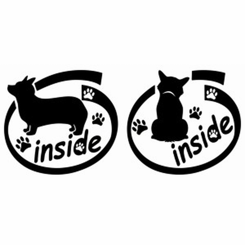 車 ステッカー 犬 ステッカー 犬カーステッカー 犬ステッカー コーギー Inside 横後1セット カッティングステッカー 全12色 犬 ドッグ 通販 Lineポイント最大1 0 Get Lineショッピング