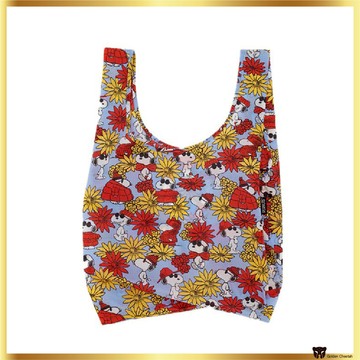 BAGGU x PEANUTS 標準花卉史努比 | 可重複使用的購物袋 | 輕質尼龍可折疊環保袋