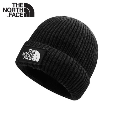 【The North Face LOGO BOX CUFFED BEANIE 保暖針織帽《黑》】3FJX/保暖帽/防寒/登山