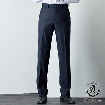 BARONECE 英式低調格紋平面西褲_藍(619106-10)
