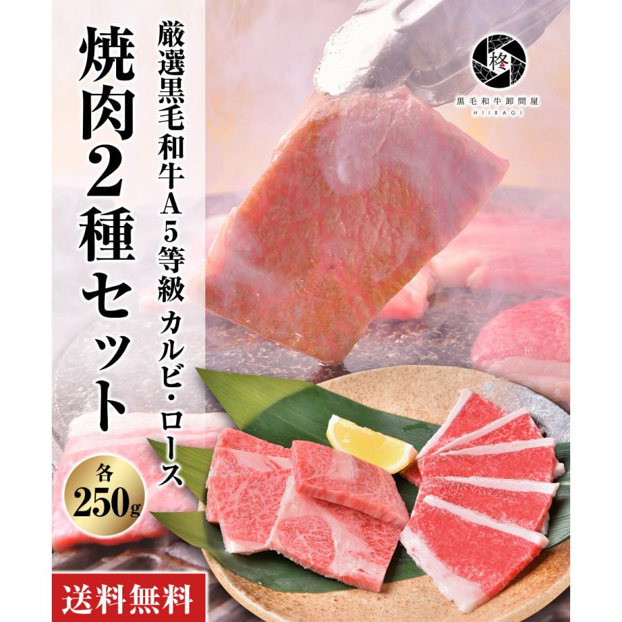 焼肉 セット お歳暮 御歳暮 2023 牛肉 焼肉 A5等級黒毛和牛 ロース カルビ セット 500ｇ（各250ｇ）焼き肉 ＢＢＱ お取り寄せグルメ 肉ギフト