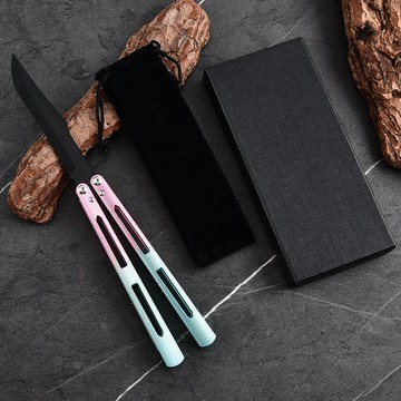 go未開刃練習刀蝴碟新款花式甩刀折疊便攜式練手刀游戲訓練道具