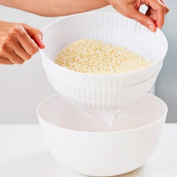 like-it 簡約雙層瀝水籃 135g  22.7 × 10.4cm  白色  1個