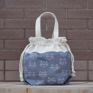 三合一肩背/斜背/手提束口水桶包 ~ 貓咪 (A97)