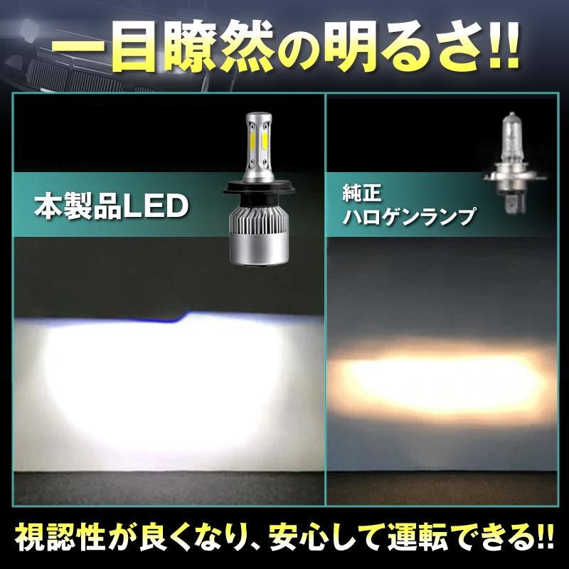 大流行中！ H4 LED ヘッドライト 爆光ライト ハロゲン ランプ バルブ