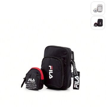 【FILA】率性簡約斜肩小包附零錢包-黑 BMY-9008-BK