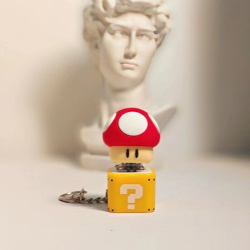 限量發售【遊戲家】瑪利歐蘑菇燈功德+1 多巴胺解壓按鈕 小木魚 解壓神器 - 鑰匙圈