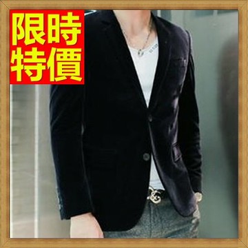 西裝外套男西服-金絲絨兩顆單排扣窄領型修身男外套4色65b39【獨家進口】【米蘭精品】