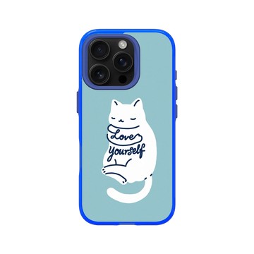 iPhone 16 Pro Clear 激光藍 - ilovedoodle (Lim Heng Swee) - Mindful Cat - Love Yourself
