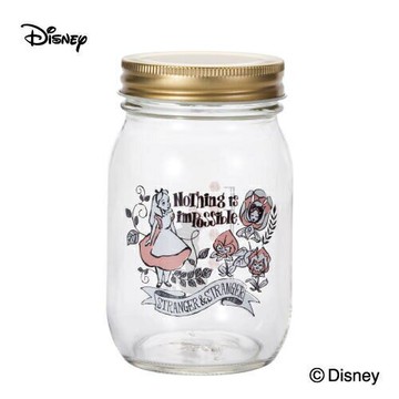 【震撼精品百貨】愛麗絲夢遊仙境 Alice 《石塚硝子》日本製玻璃收納罐-475ml(愛麗絲粉)01735 震撼日式精品百貨