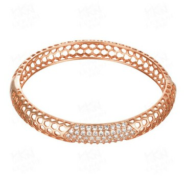 現貨+預購 玫瑰金手環純銀鑲鑽手鍊-歐美時尚鏤空花紋母親節生日情人節禮物女飾品2色73bt14【獨家進口】【米蘭精品】