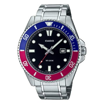 CASIO卡西歐 MDV-107D-1A3V 槍魚系列 潛水水鬼系列不鏽鋼碗錶 / 藍+粉 44.2mm｜樂天領券現折★全館特惠中★指定刷卡回饋10%