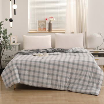 針織雲朵絨水洗被 150x200cm 細格