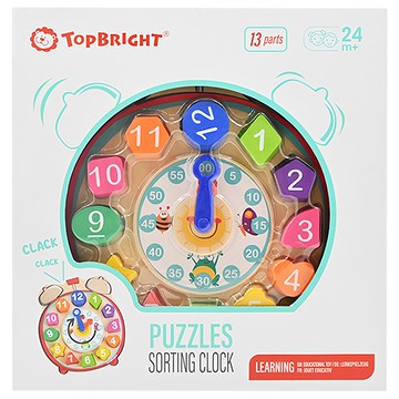 TOP BRIGHT 特寶兒 數字積木認知時鐘 顏色鮮艷 學習數字 培養時間觀念  1組