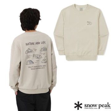 【Snow Peak SK】男 韓版 印花運動衫.上衣.T恤_SKS25FMFHT62 LE 淺米