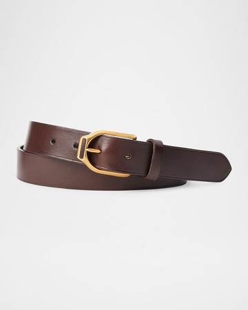 Men's Welington Stirrup-Buckle Leather Belt