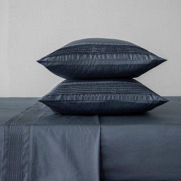 伊登素色500織埃及棉床包特大 石墨藍