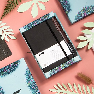 【雷雕免費刻字】獨家 / LAMY 鋼珠筆 A6 鋼筆用筆記本禮盒 - Lx