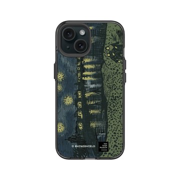 iPhone 15 Clear 酷墨灰 - Van Gogh Museum - RHINOSHIELD 二創 - 隆河上的星夜