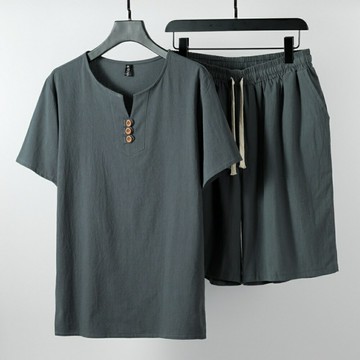 現貨+預購 新中式棉麻上衣棉麻襯衫唐裝上衣褲裝日系亞麻罩衫休閒男裝-夏季薄款5色74ll43【獨家進口】【米蘭精品】