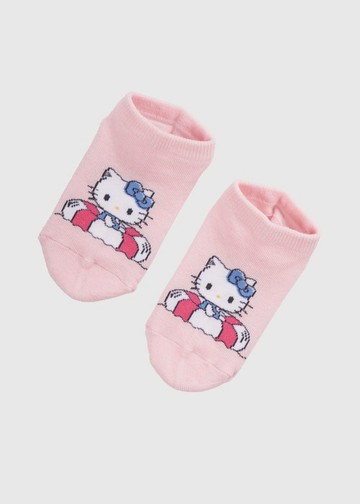 兒童_Hello Kitty系列．舒適踝襪(淺粉-泳圈Kitty)