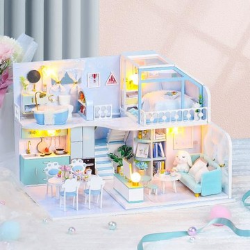 diy小屋手工超級迷你世界微縮場景小房子模型拼裝別墅積木藝術屋