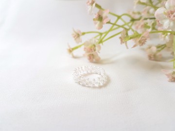 奶油 ‧ 串珠戒指