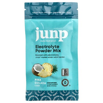 JUNP Hydration, 電解質粉末衝劑，菠蘿椰子味，5 條，每條 0.14 盎司（4 克）