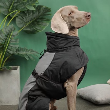 Paws Holic 狗狗快穿反光棉衣 黑色 棉質 全罩防水布 保暖棉袍  45  1件